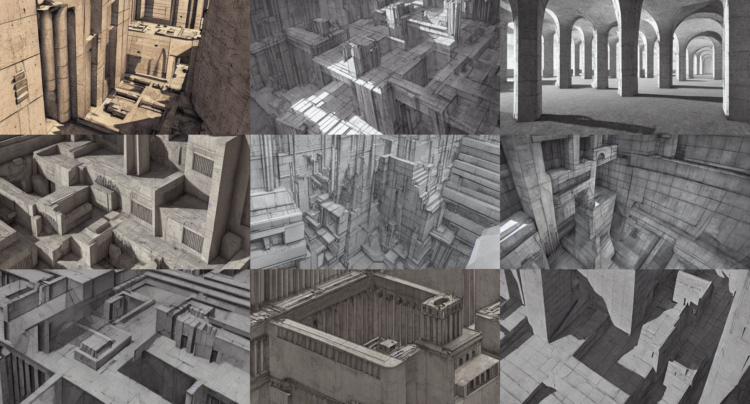 Painting in the Style of Hugh Ferriss and Gérard Trignac and Michael Whelan