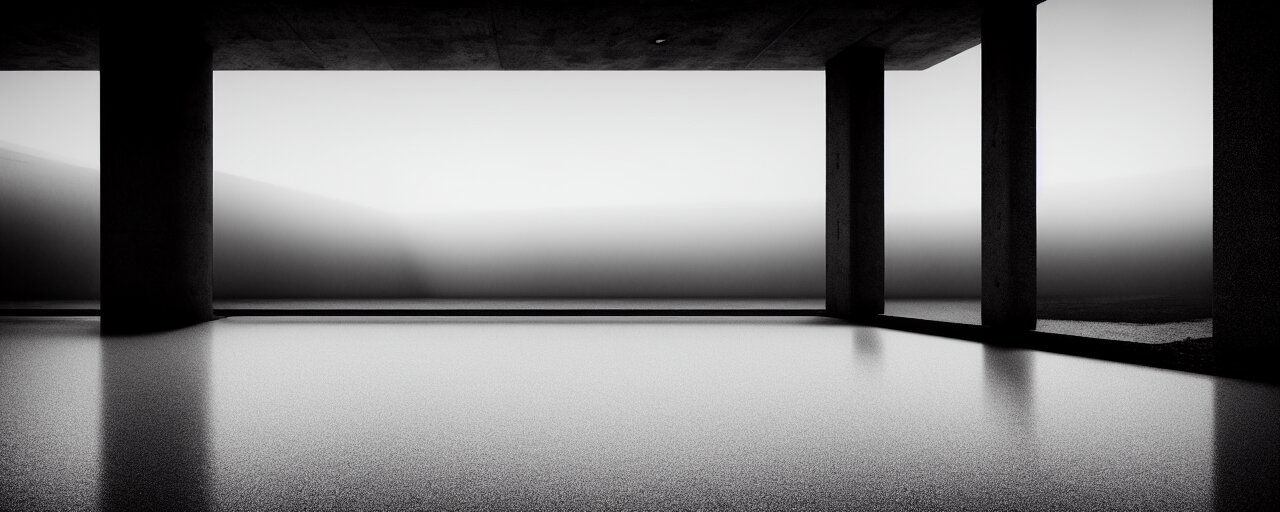 Hyper Realistic Interior! Brutalist Concrete Building