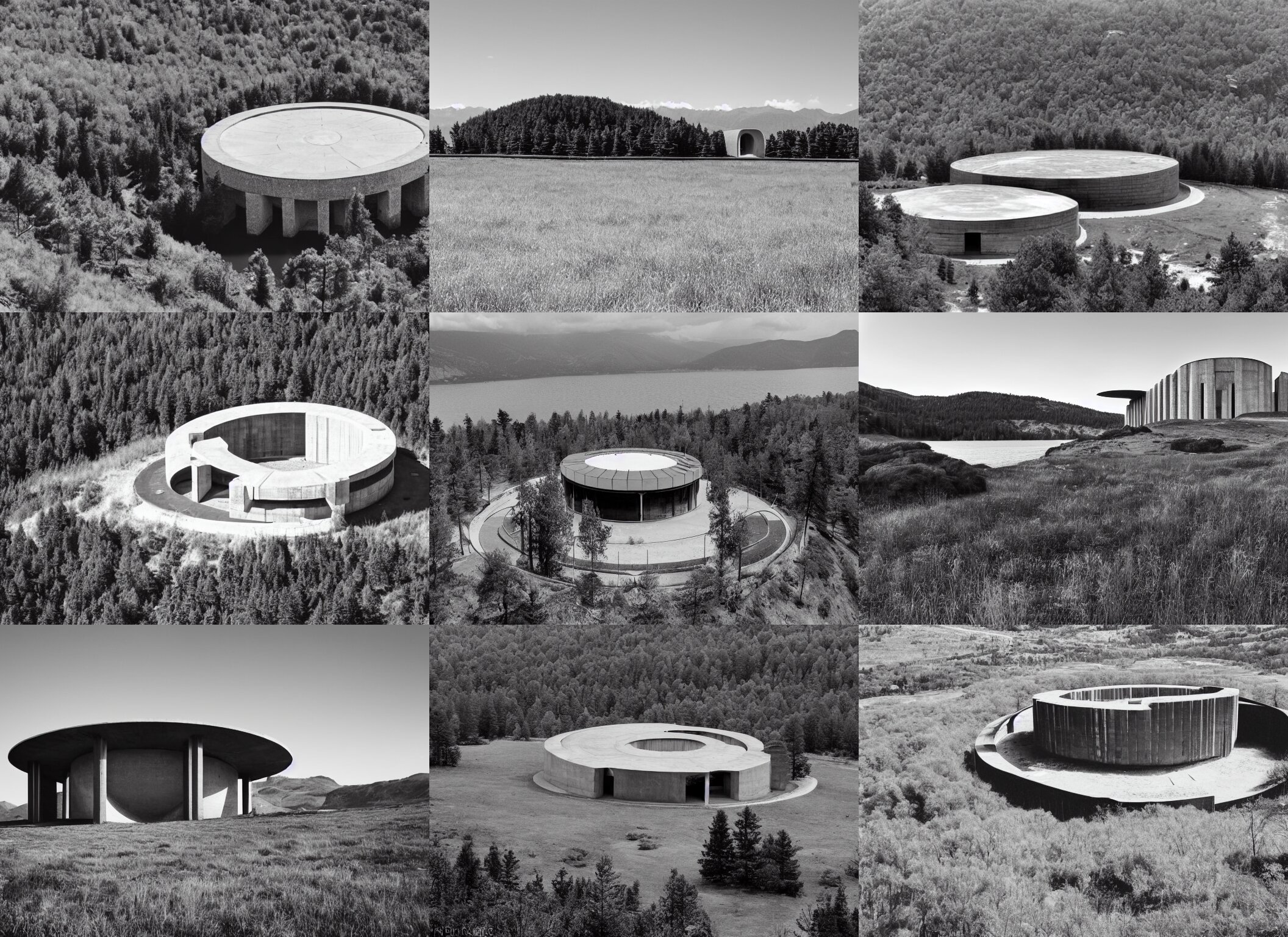 Huge Brutalist Concrete Circular Building