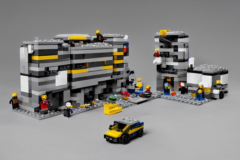 Lego Set of a Brutalist Building