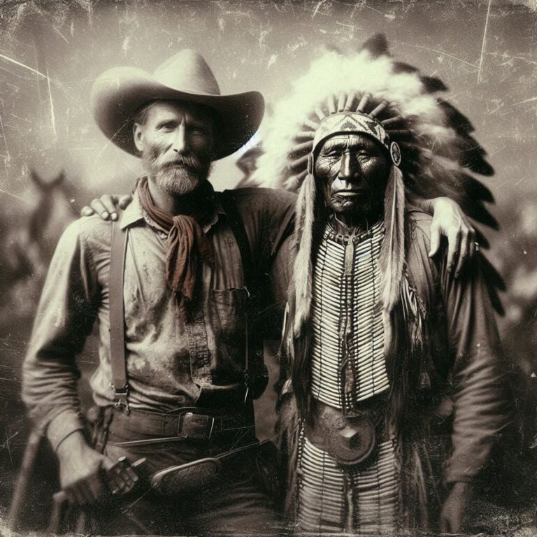 Very Old Photograph of Cowboy and Sioux Chief