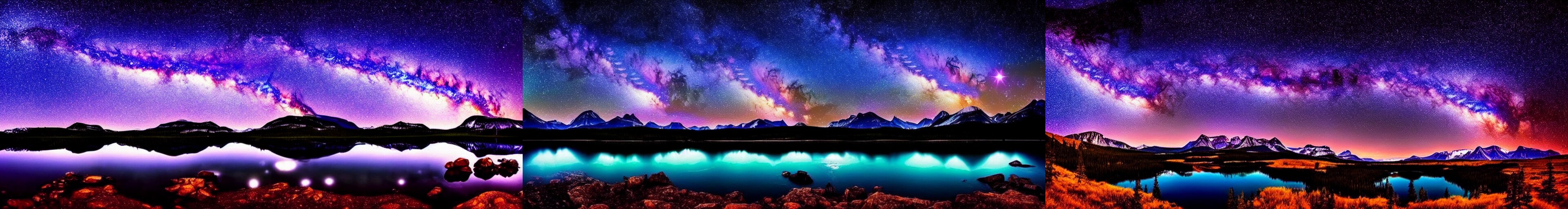 Beautiful Nighttime Landscape Photography of the Rocky Mountains with a Crystal Blue Lake
