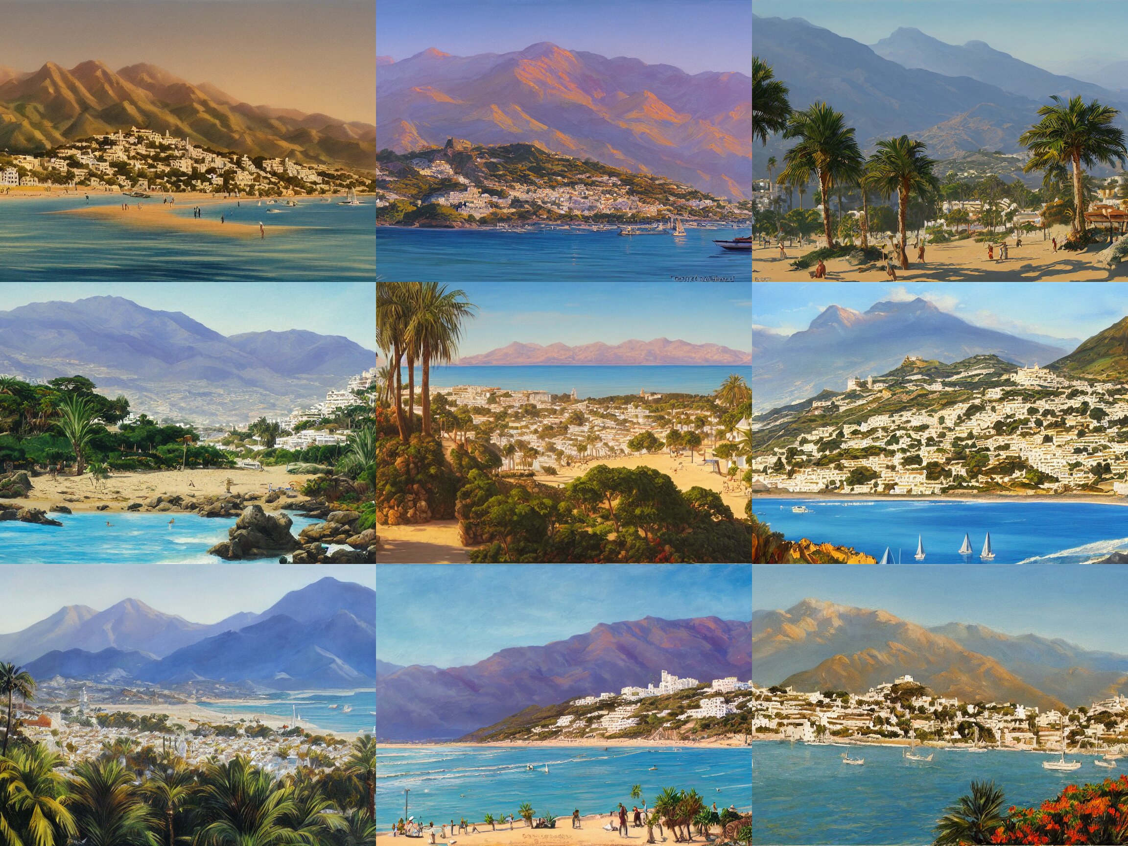 Detailed Painting of Marbella Landscape