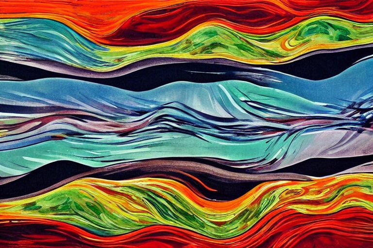 Wild Insane Modernist Landscape Painting