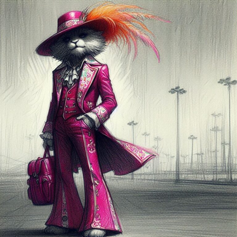 Anthropomorphic Character in 1970s Pimp Outfit