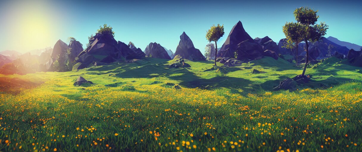 3 D Render Mountain Landscape