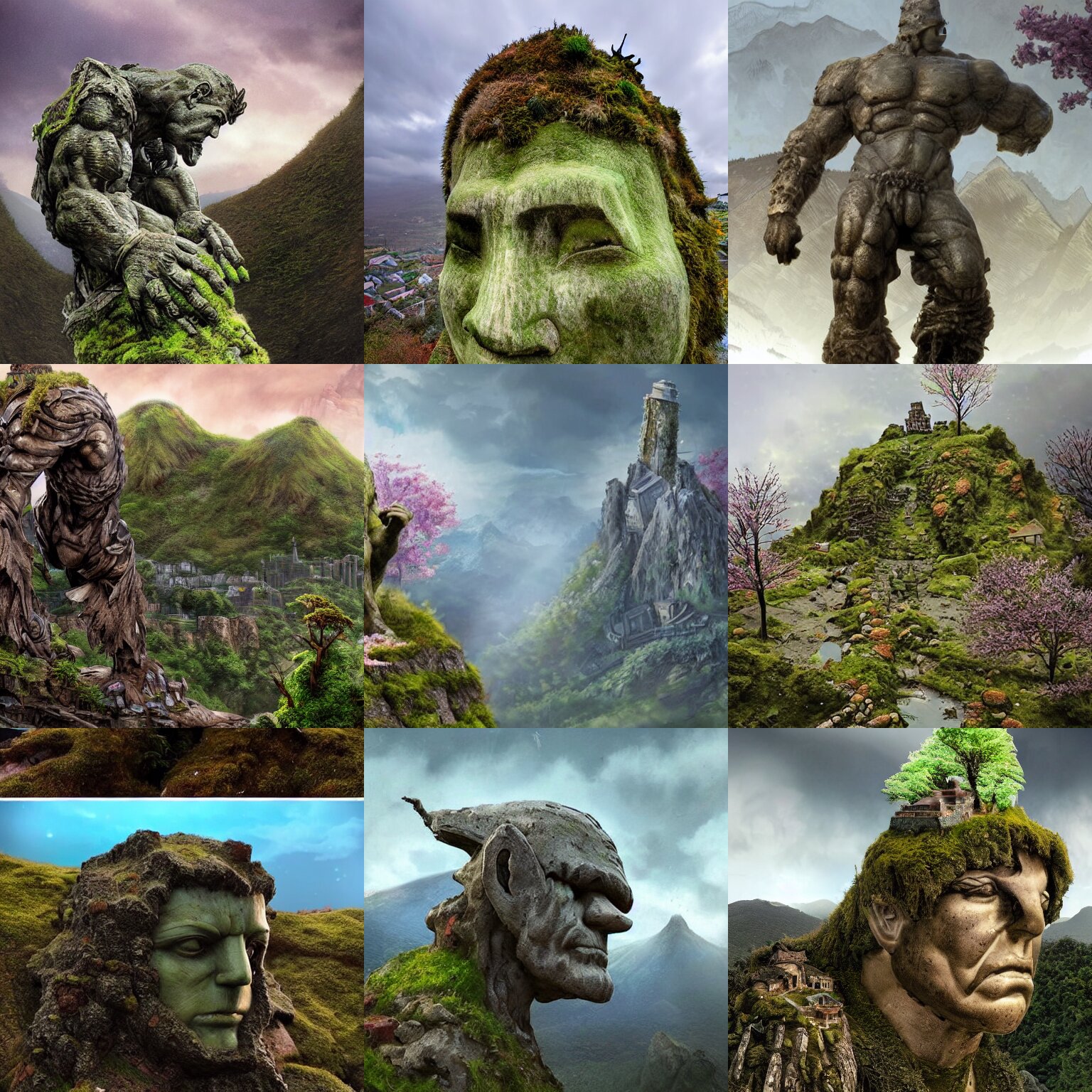 Colossus Fallen Statue as a Mountain