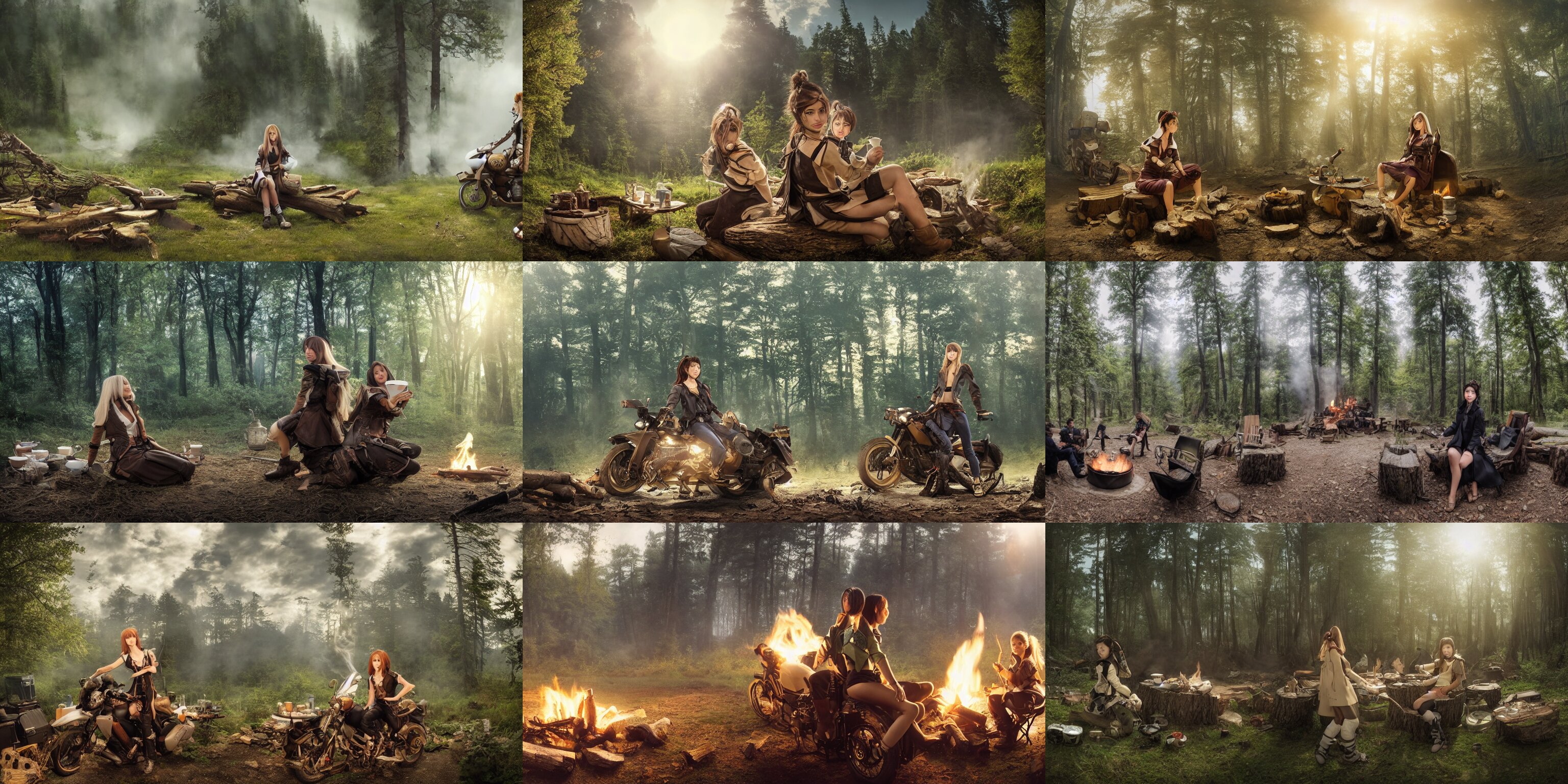 Panoramic Photograph on a Girl from Final Fantasy Live Action