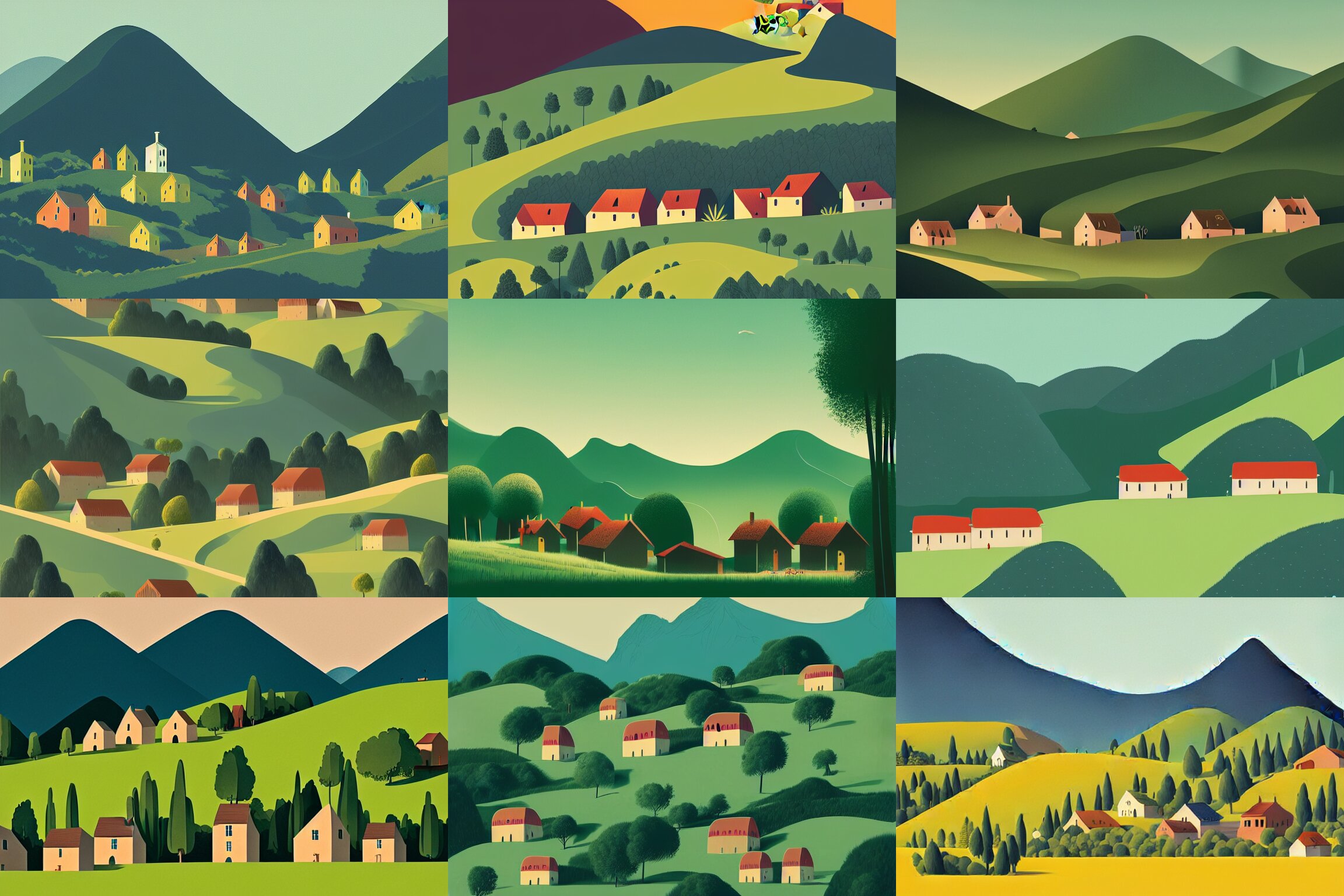 Summer Landscape with Mountain