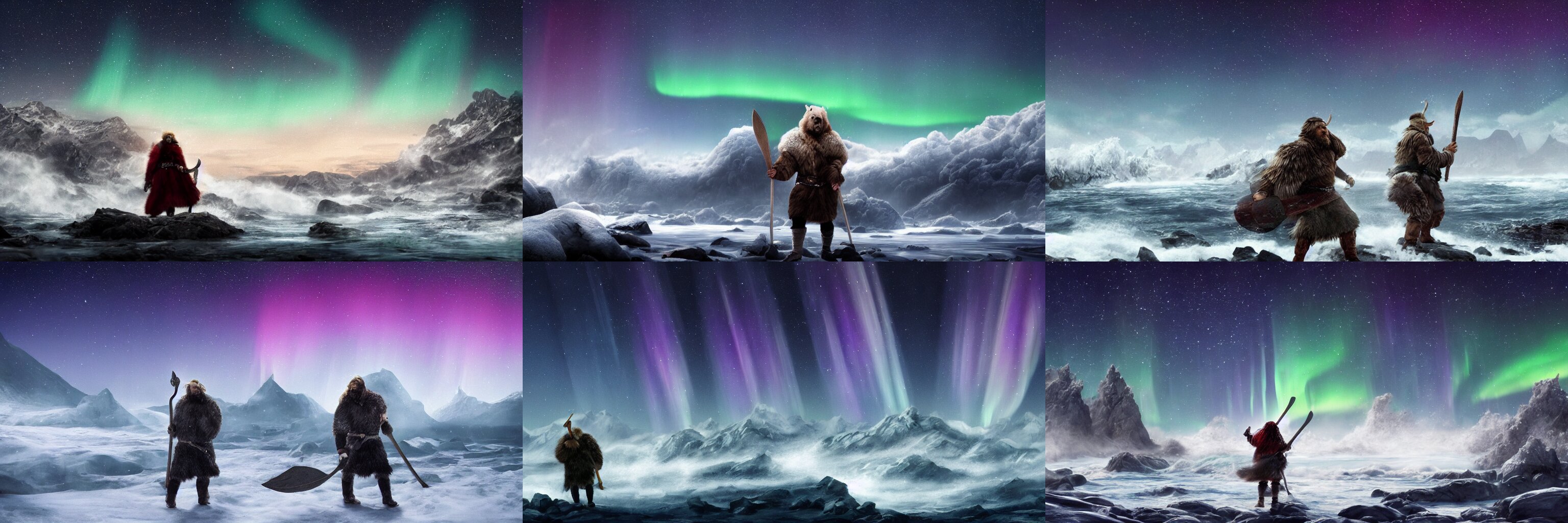 Dim Northern Lights under a Dark But Star-spangled Sky