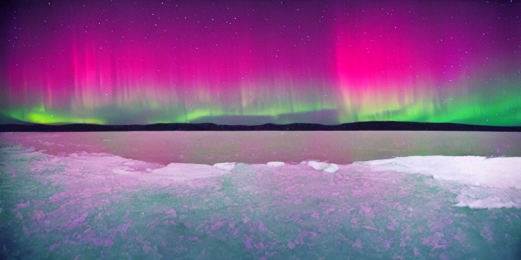 Analog Photo of a Frozen Lake