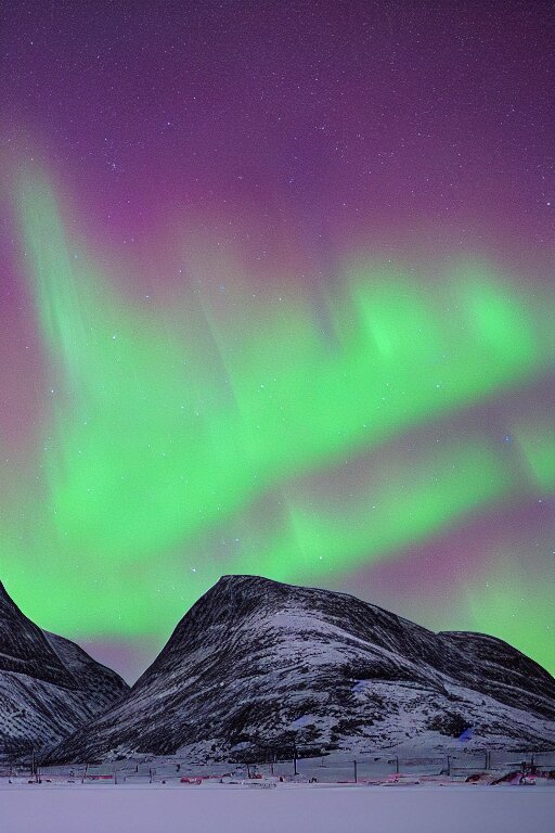Matte Painting Layered Night Sky in Northern Norway