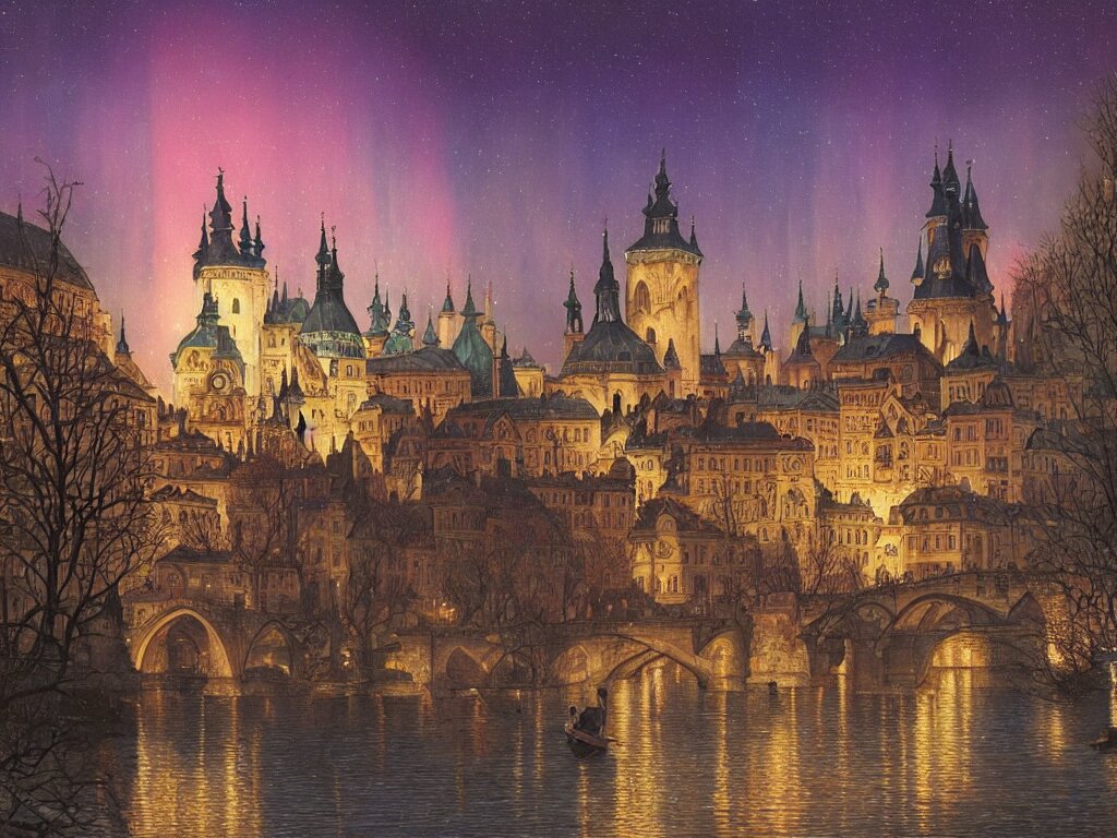 View from the River an Ancient Medieval Castle City Resembling Prague