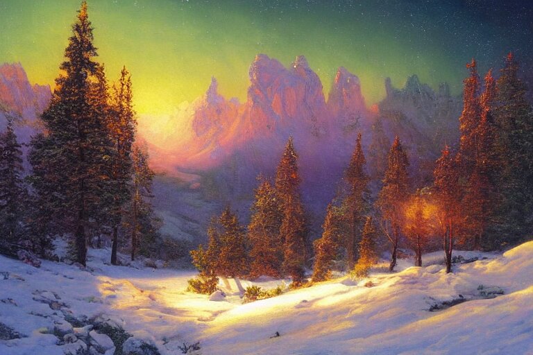 Mountains Trees Beautiful Nature