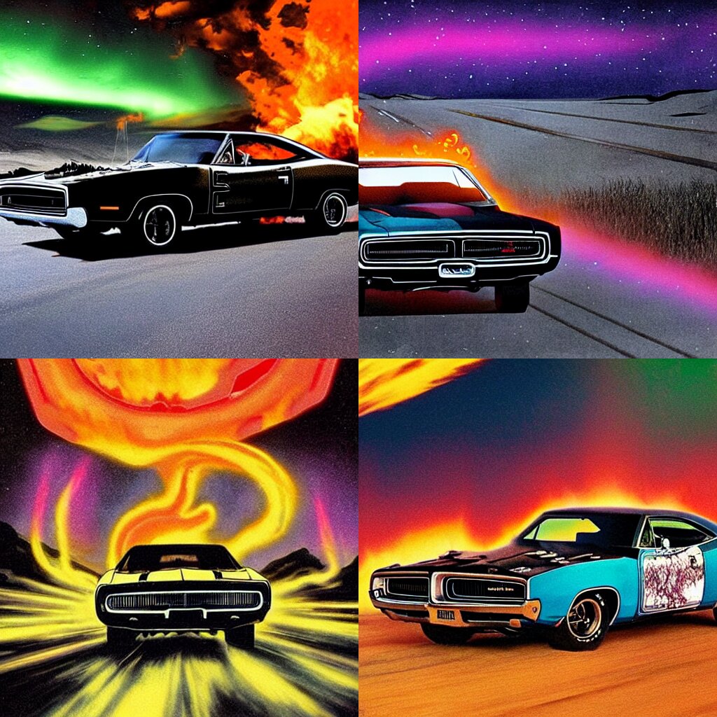 Ghost Rider Drives '70 Dodge Charger on the Long Road While Smoking Cigarette