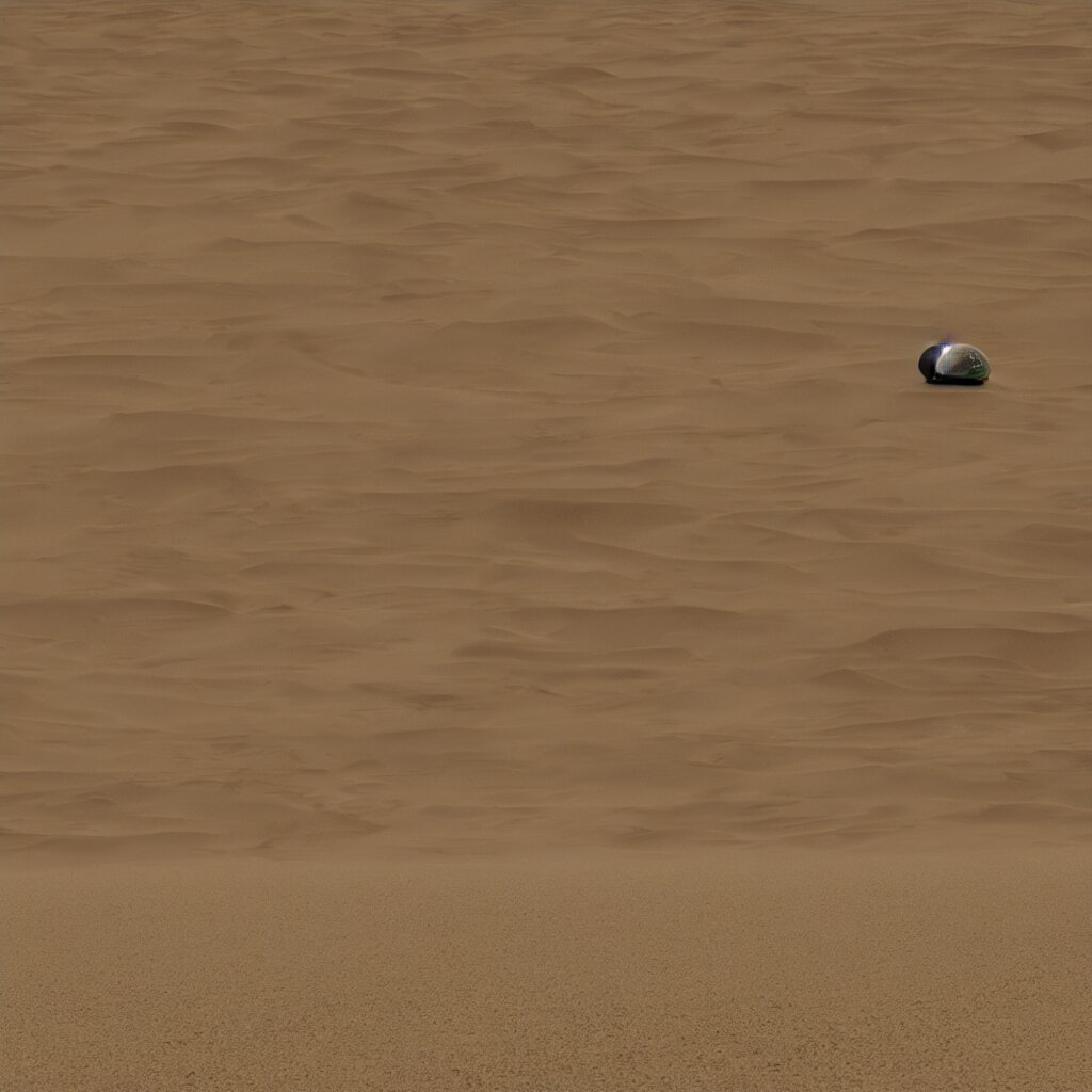 Strange Alien Tortoise Cralling Across Dunes in a Strange Desert World