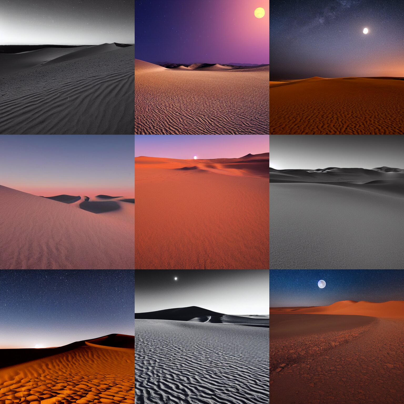 Photograph of the Desert at Night