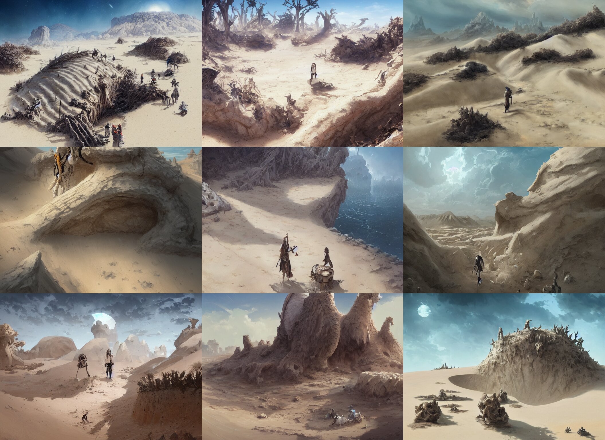 Bone Desert White Sand Dunes