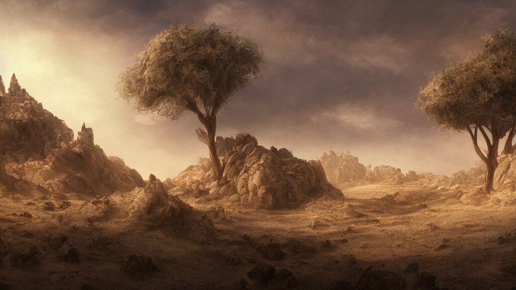 Castle Among Rocky Sand Dunes
