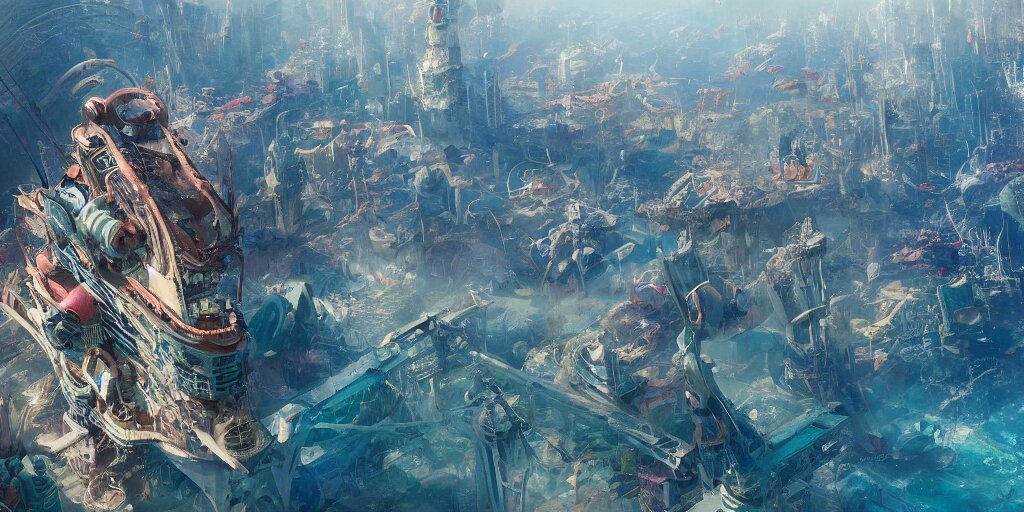 Art Deco City Lies at the Bottom of the Sea in a Coral Reef