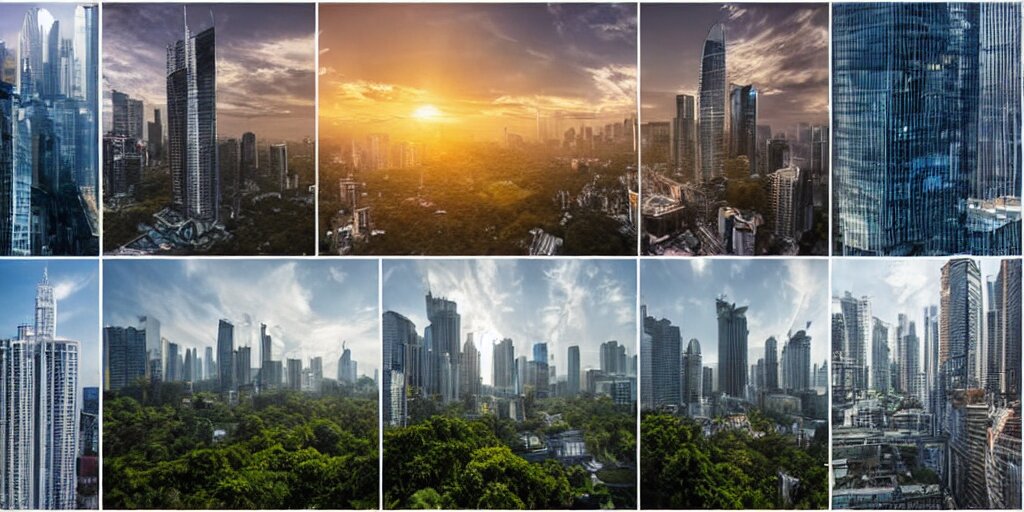 Collage Image of City Skyscrapers
