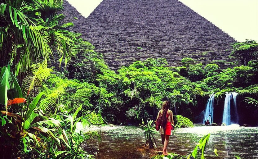 “ Adventurer Stumbling Upon the Wonderful City of El Dorado in the Jungle
