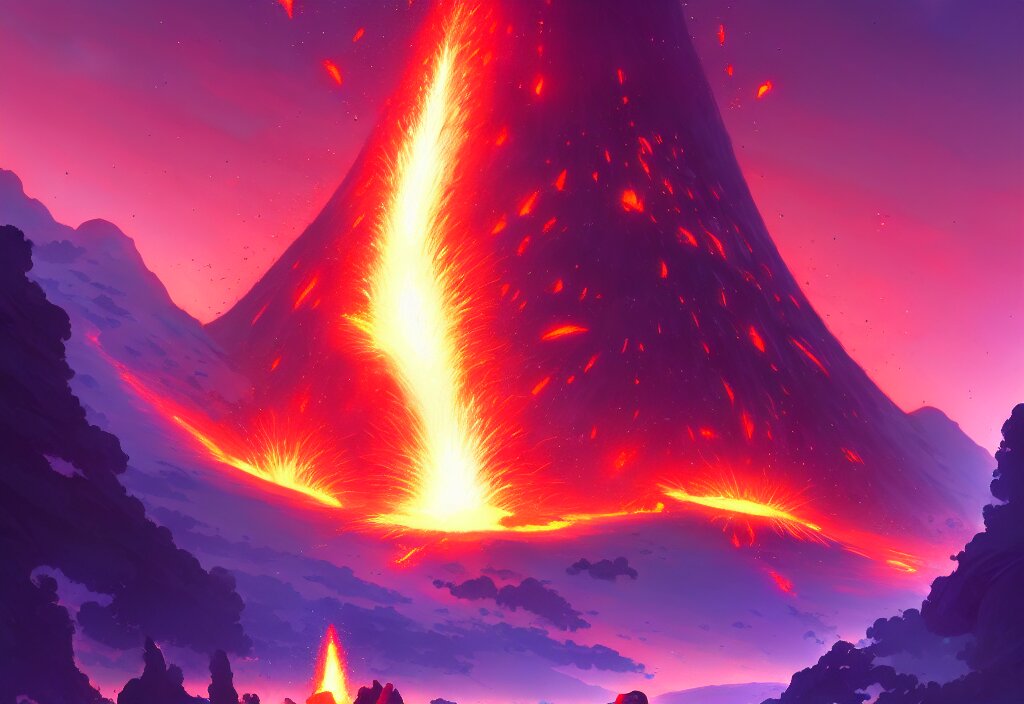 Erupting Volcano on a Alien Planet