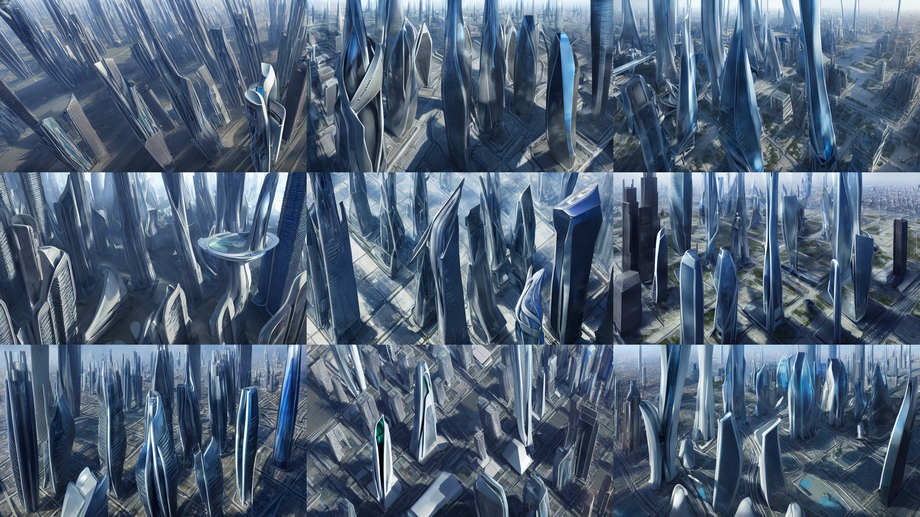Birdseye View of a Futuristic City in the Year 2 1 0 0