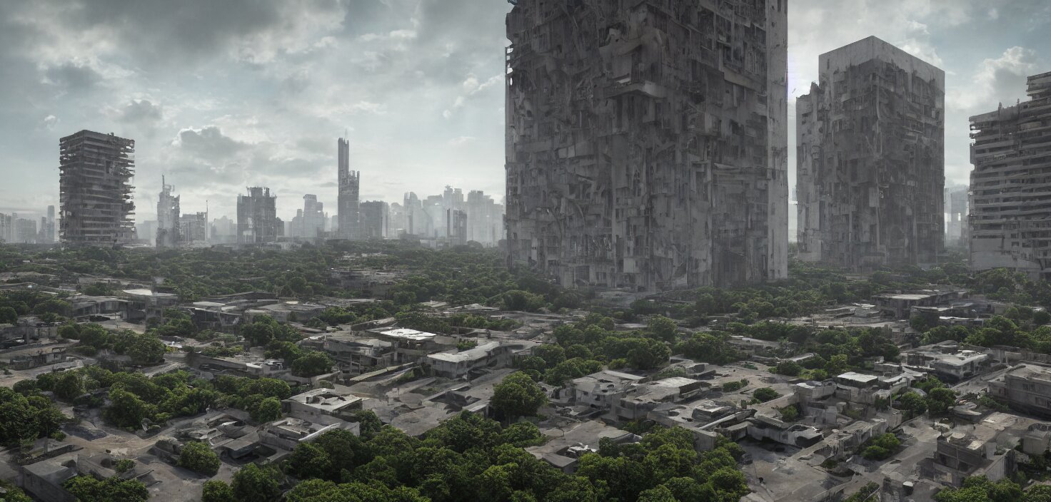 Cityscape of Abandoned Buildings
