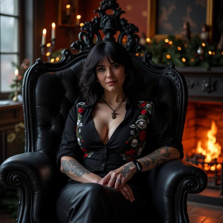 Gothic Christmas Tree with Skulls