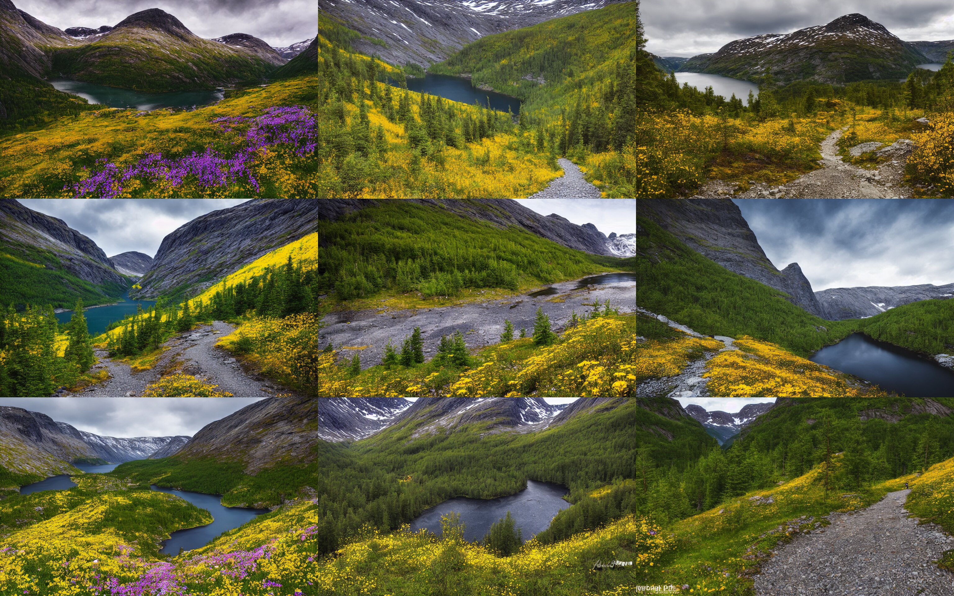 Walking Down a Deep Norwegian Mountain Gorge
