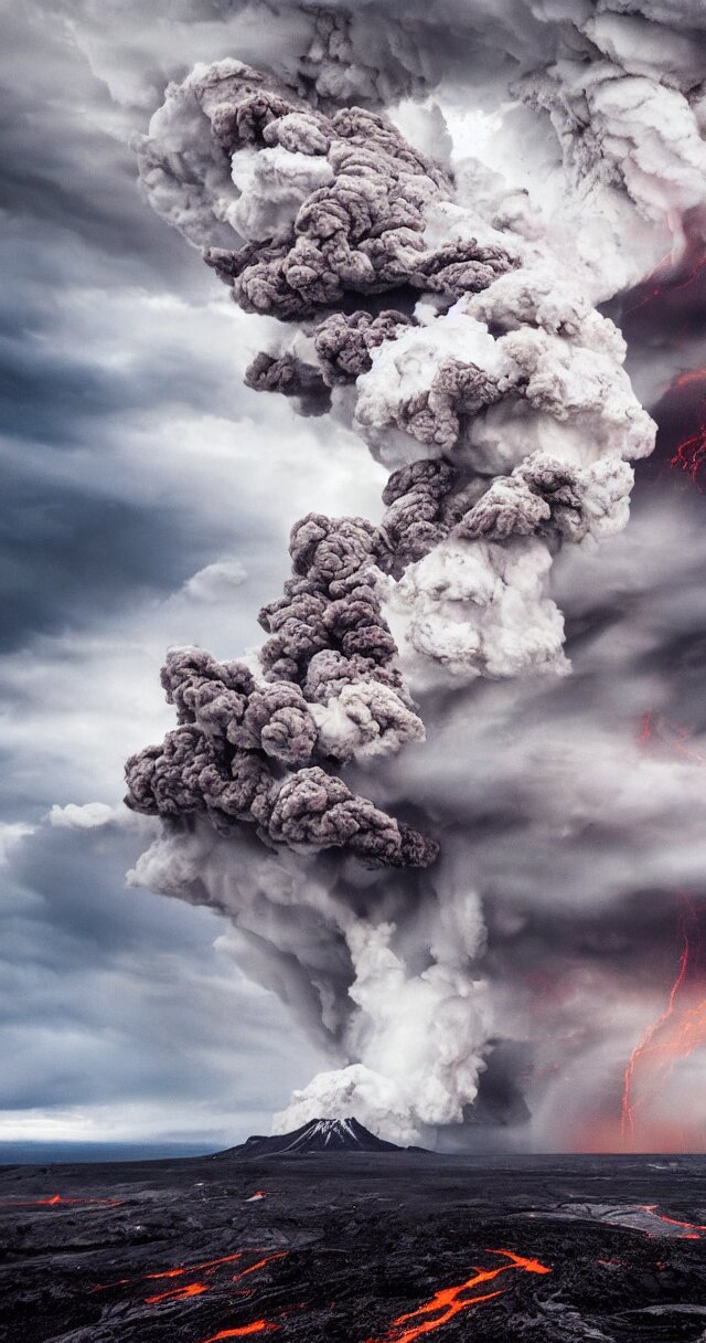 Huge Storm on an Erupting Volcano