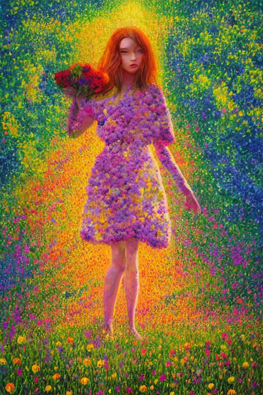 Girl with Giant Flower as a Face