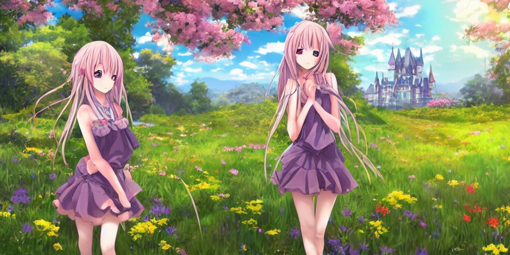 Anime Girl Scenic Landscape