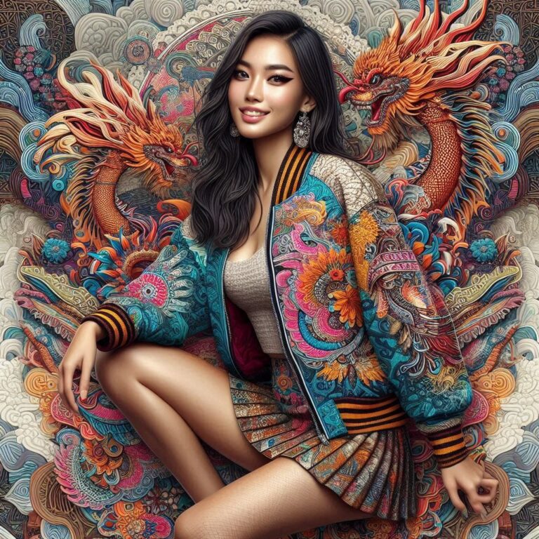 Indonesian Woman in Dragon Jacket Art