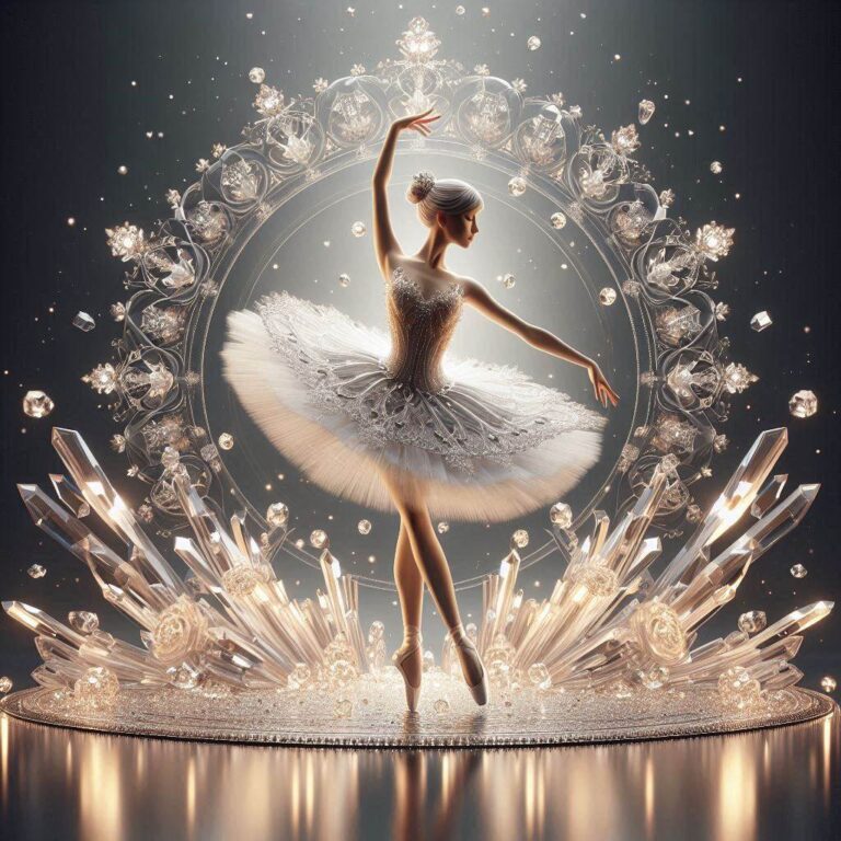 3D Sculpture of Ballerina with Crystals