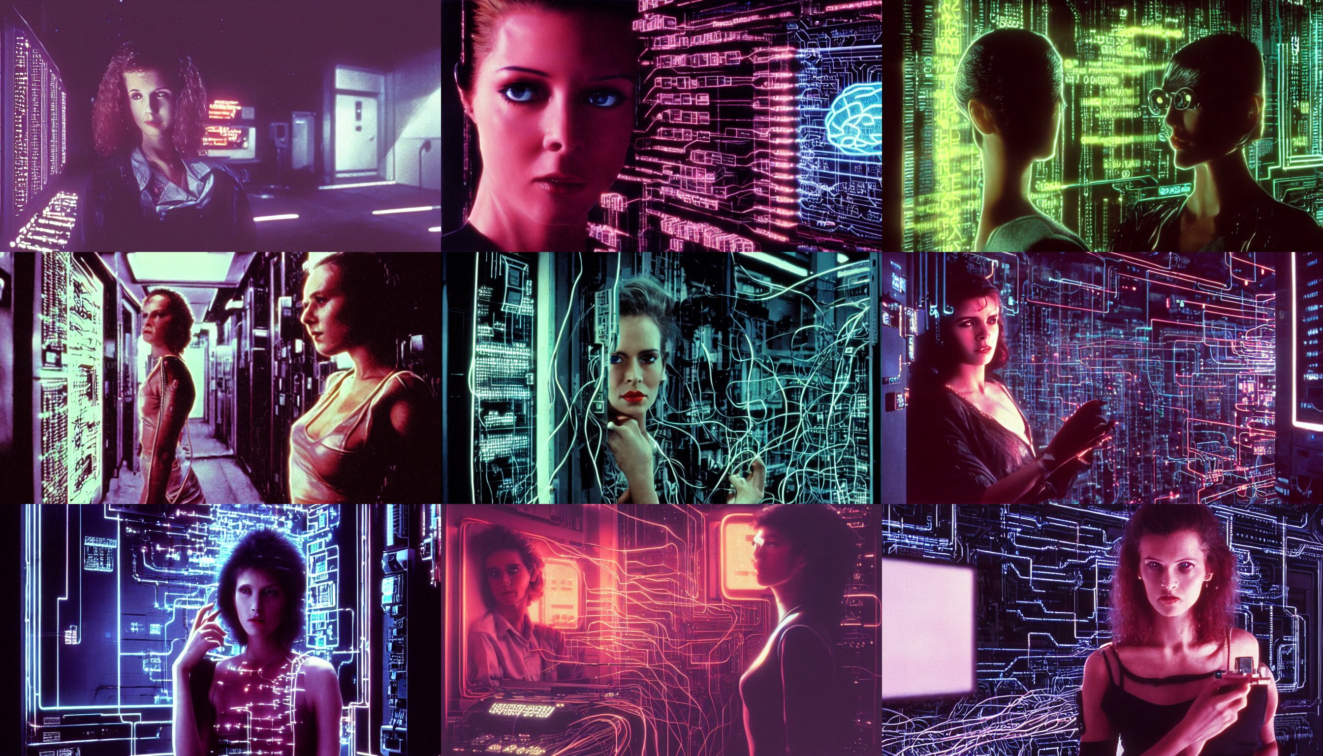 1 9 8 0 S Movie Still of a Beautiful Female Neuromancer