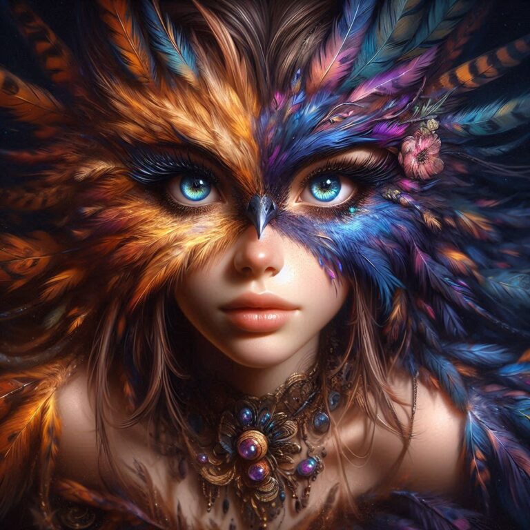 Half Girl Half Bird Fantasy Creature Art