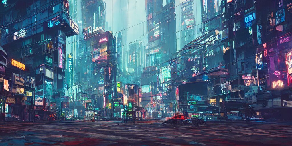 Slumpunk Cyberpunk City from Street View