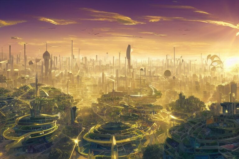 Gigantic Solarpunk Utopian City