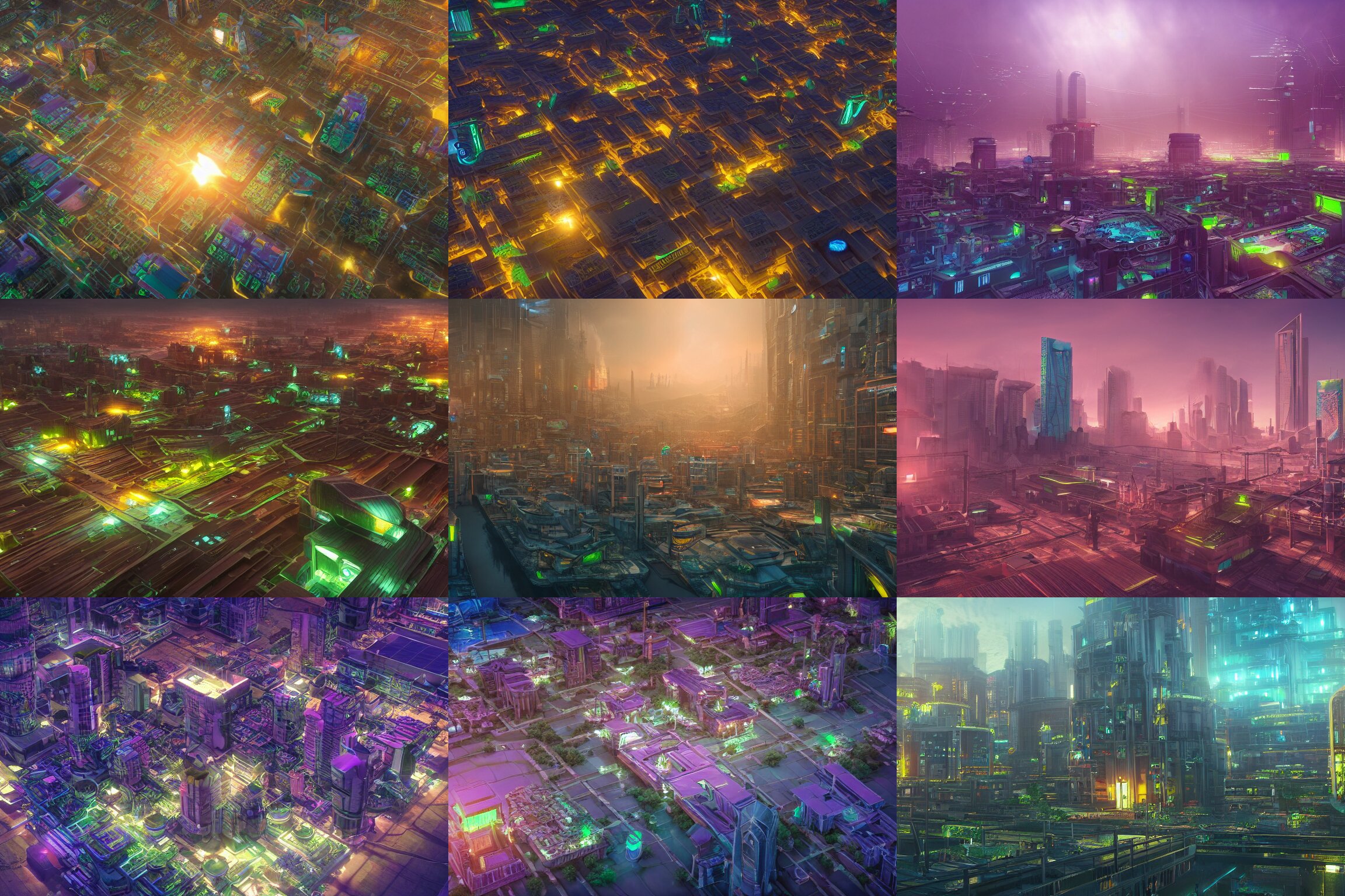3D Render of a a Solarpunk City Located in a Large Bay