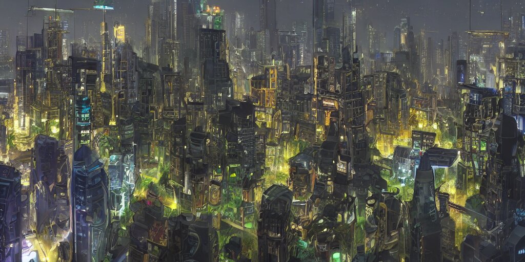Adventure Party is Walking Towards a Solarpunk City Filled with Skyscrapers
