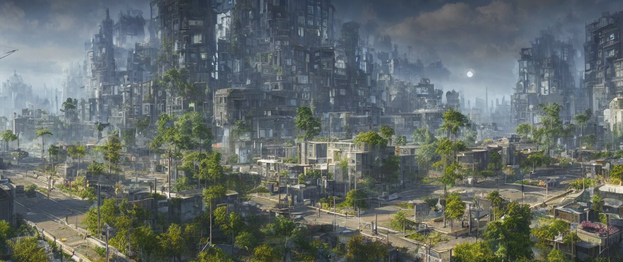 Wide Shot of a Solarpunk City