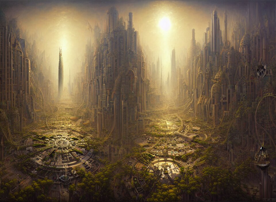Solarpunk Utopia City Centered