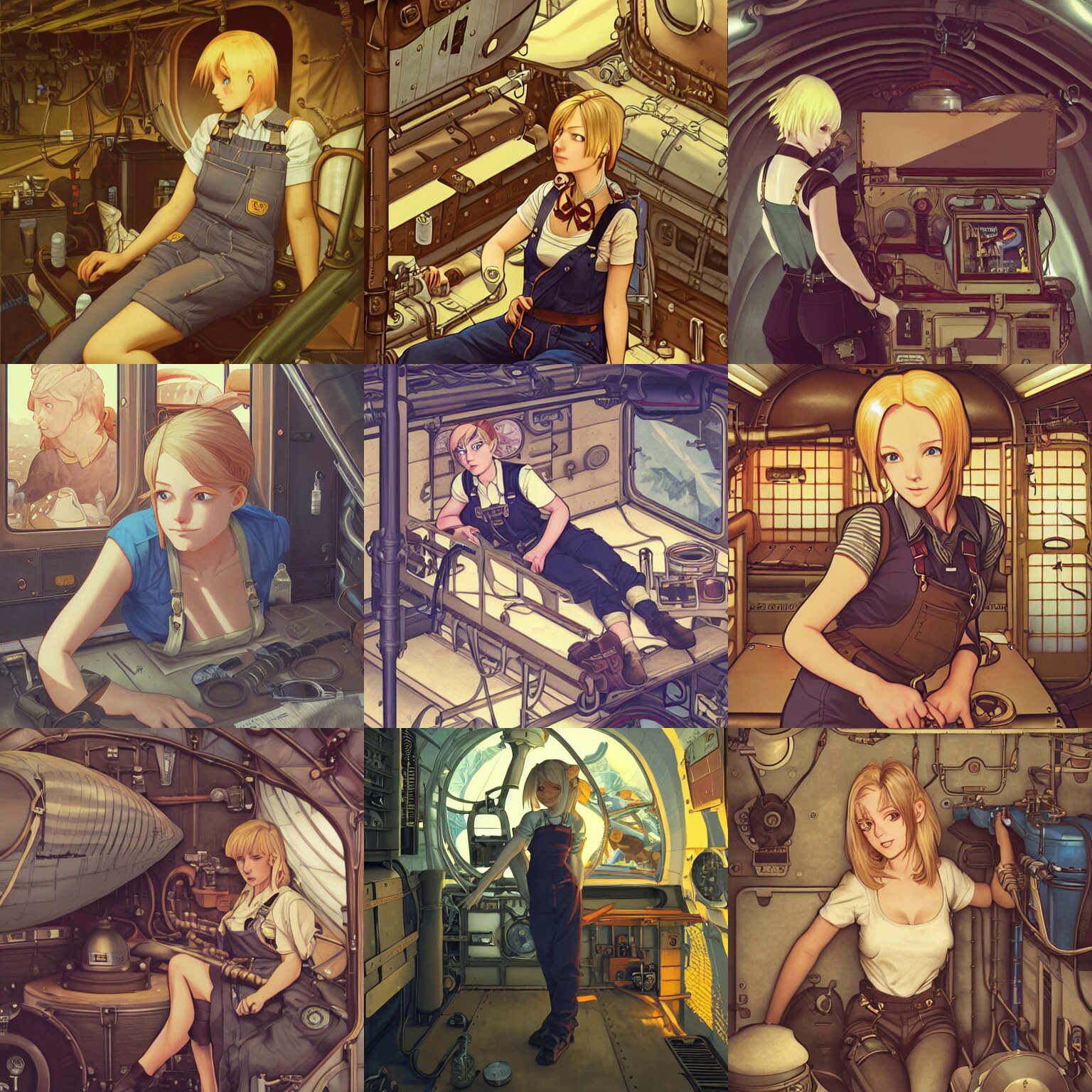 Portrait of an Airship Mechanic Lying Within a Cramped and Dimly Lit Bunk