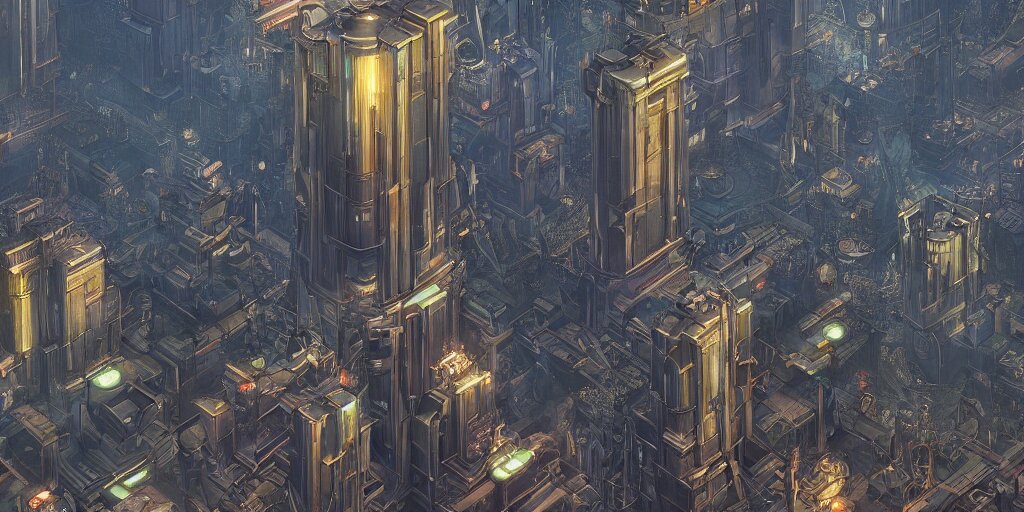 Dwarven Utopia Artdeco Retrofuturist Metropolis
