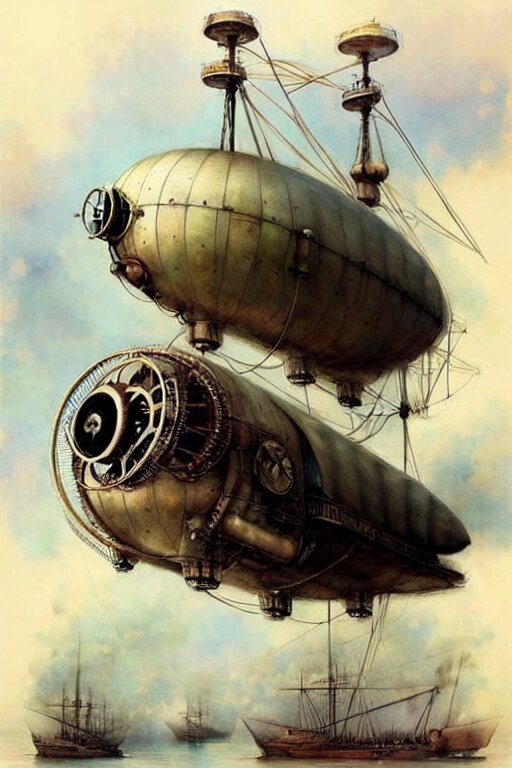 (((((1950s Steampunk Airship