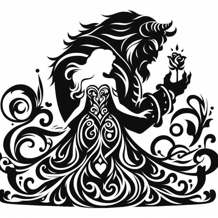 SVG: The Beauty and the Beast Tribal