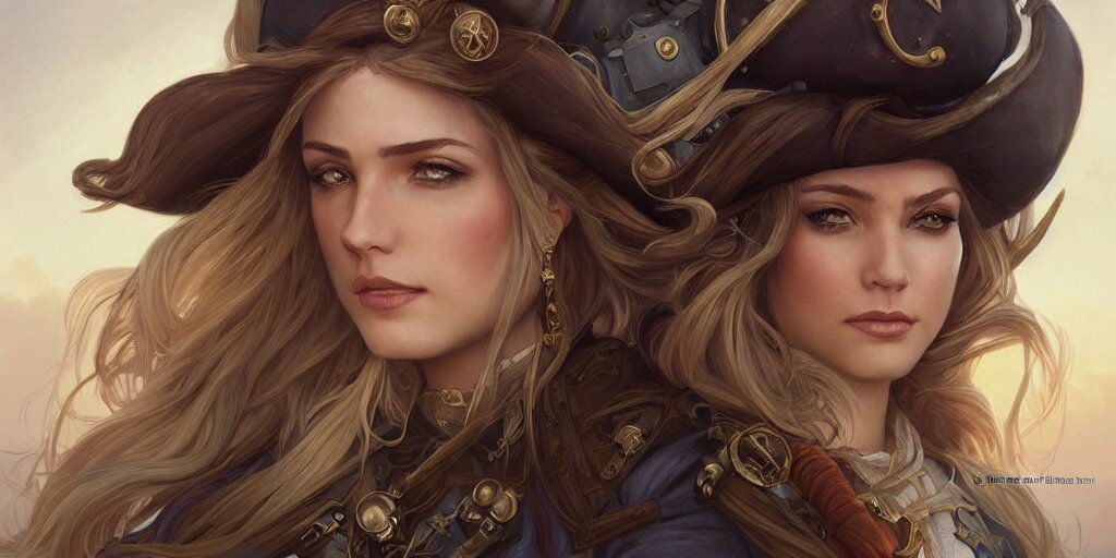 3 / 4 Headshot of Single Female Airship Pirate