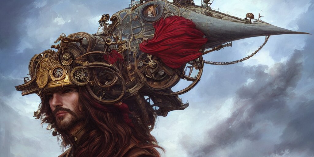 3 / 4 Headshot of Male Airship Pirate